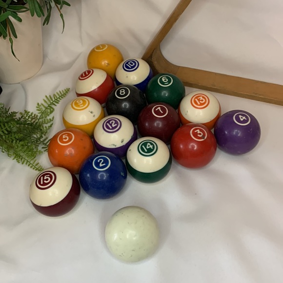 Vintage hard to find set of billard / pool / snooker balls and wood frame - Picture 9 of 12